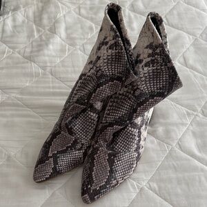 Charles By Charles David Snakeskin Ankle Booties